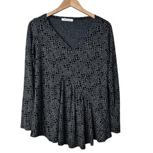 Cut Loose Black Gray Printed Long Sleeve Shirt Sz S